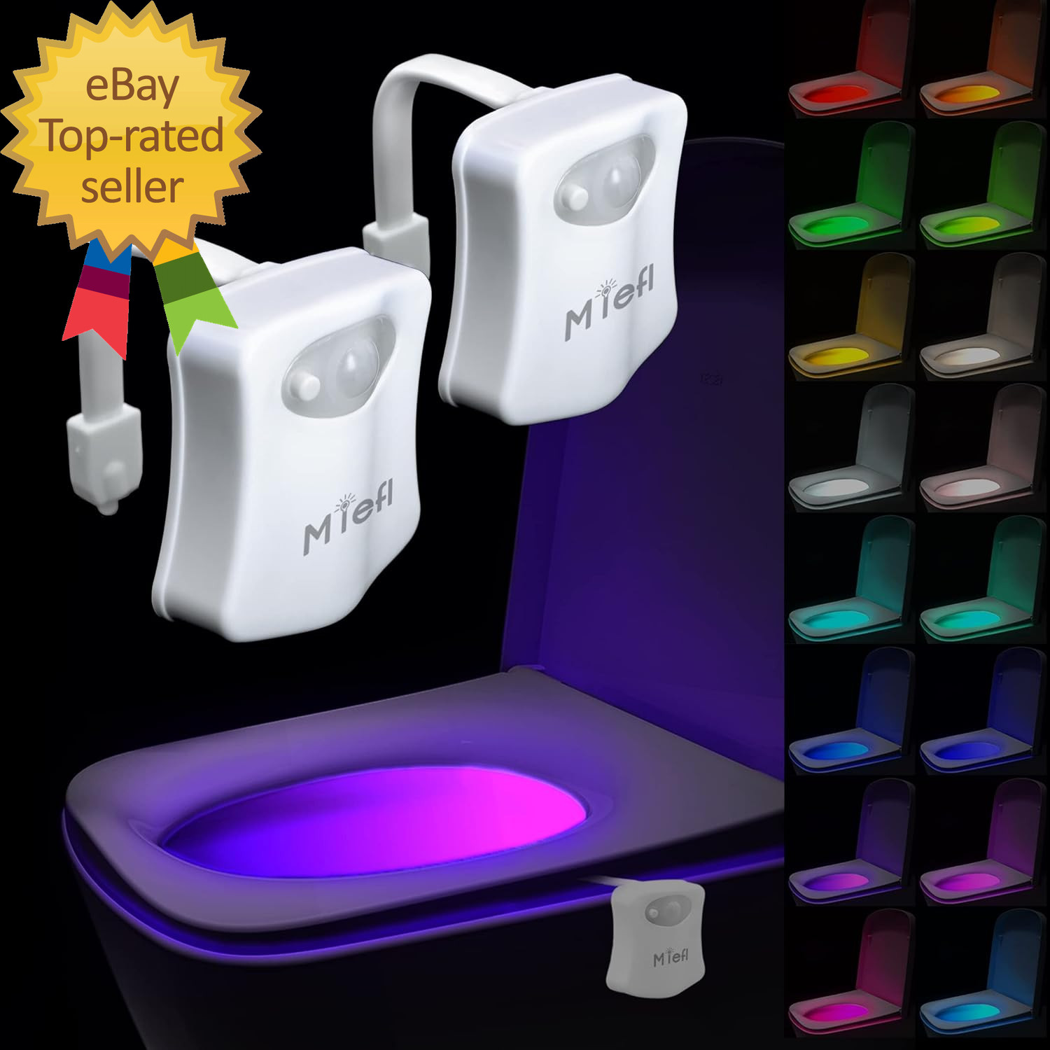 Toilet Light Motion Sensor 16 Colors Changing (2 Pack),Led Glow Bowl inside Toil