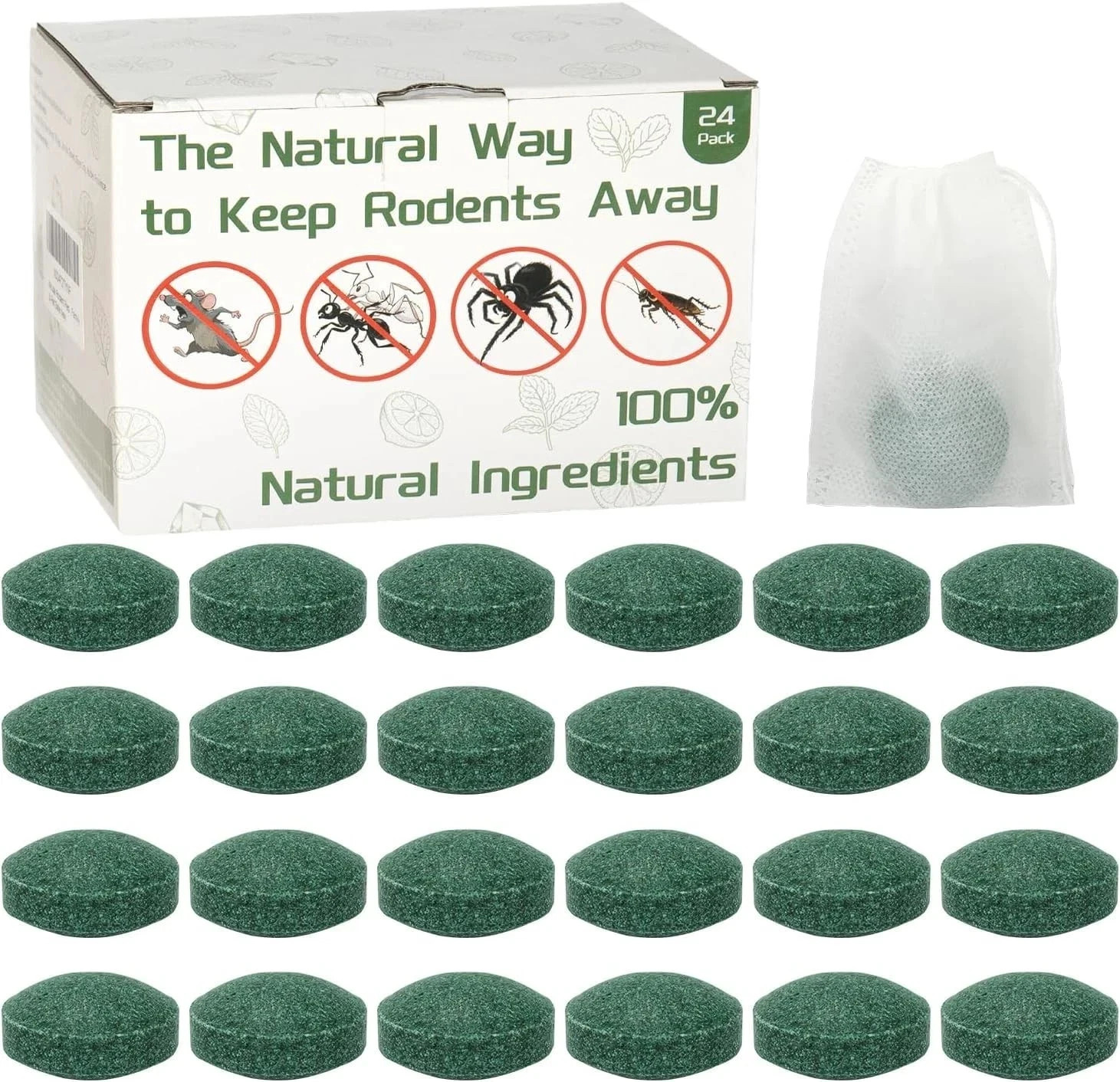Natural Rodent Repellent Peppermint Sachets 24 Pack Mouse Mice Pest - US