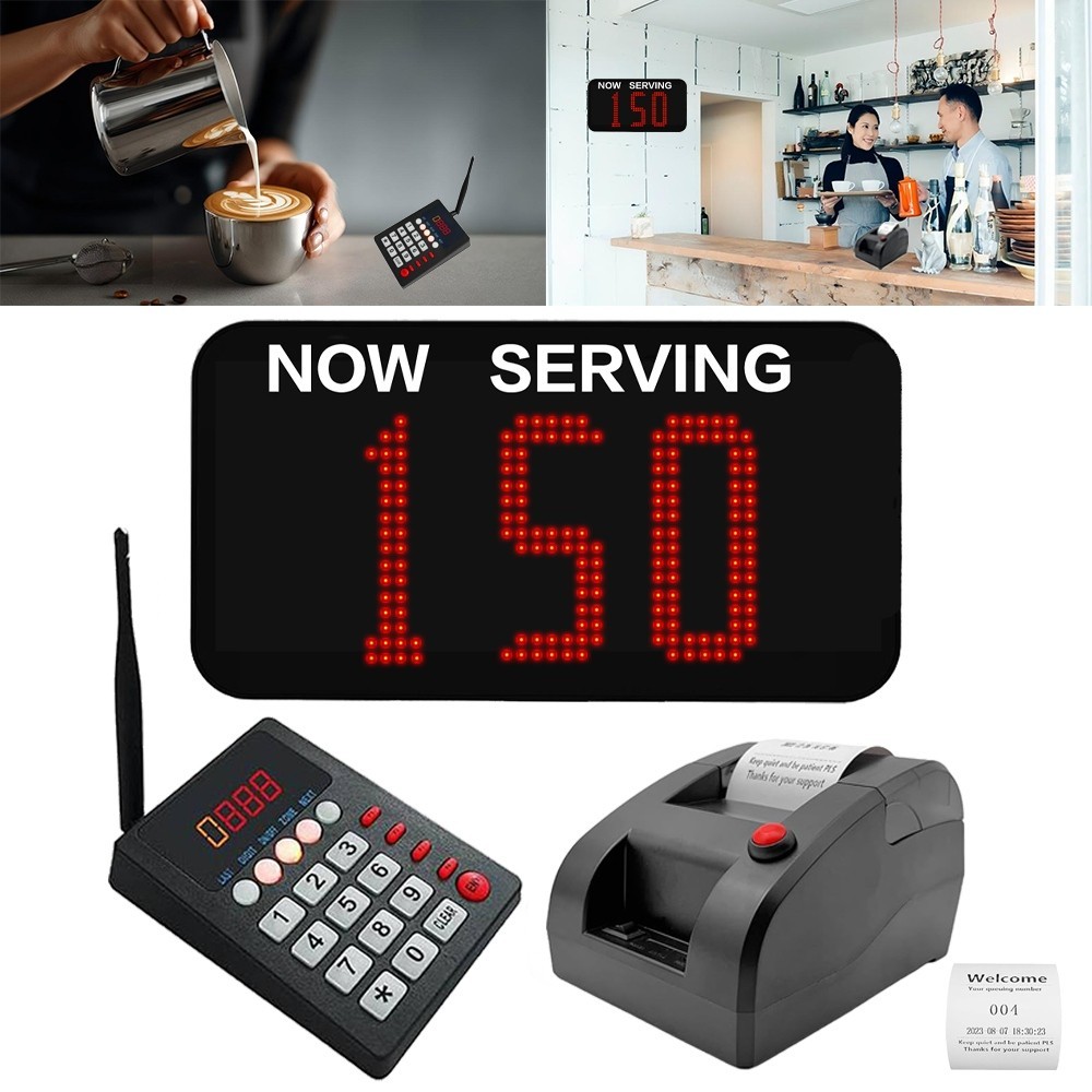 Queue Calling System for Hospital Haunted House - 1 Keypad+1 Display+1 Printer