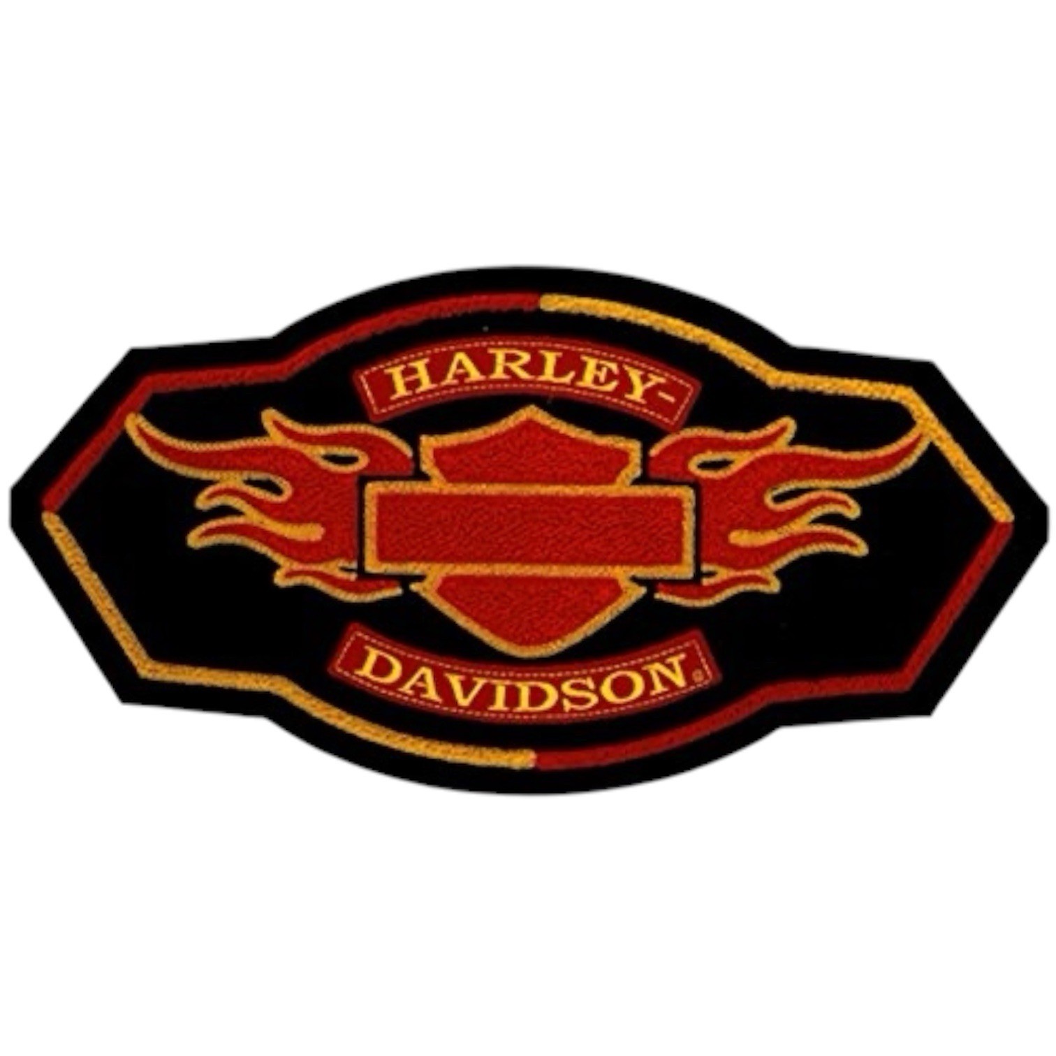Harley Davidson Flame Bar Shield Chenille Patch 14x8 Large Sew On New