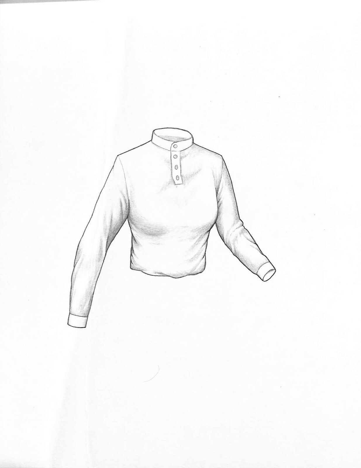Ladies Ascot Shirt Graphite Drawing
