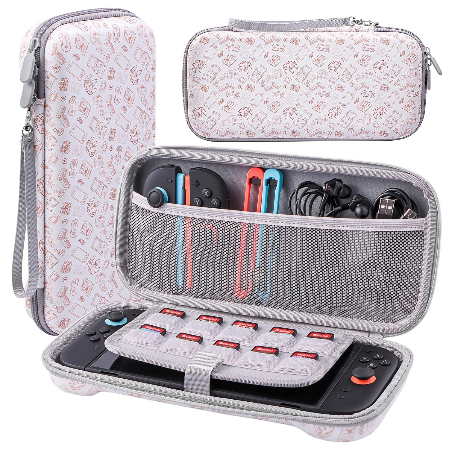 Carry Bag for Switch2 Protective Hard Slim Case with 10 Game Card Slots