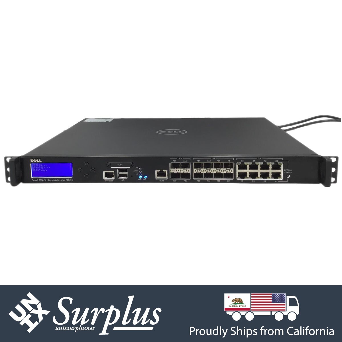 16 Port 1GB Dell SonicWall SuperMassive 9600 Firewall Dual PSU | 4x 10GB SFP+