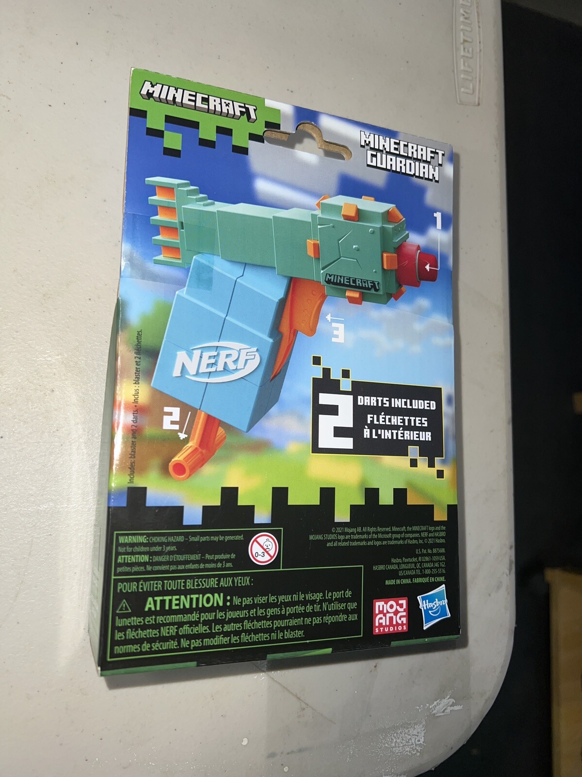 NERF MicroShots Minecraft Guardian Blaster 2 Official Elite Darts Priming Handle