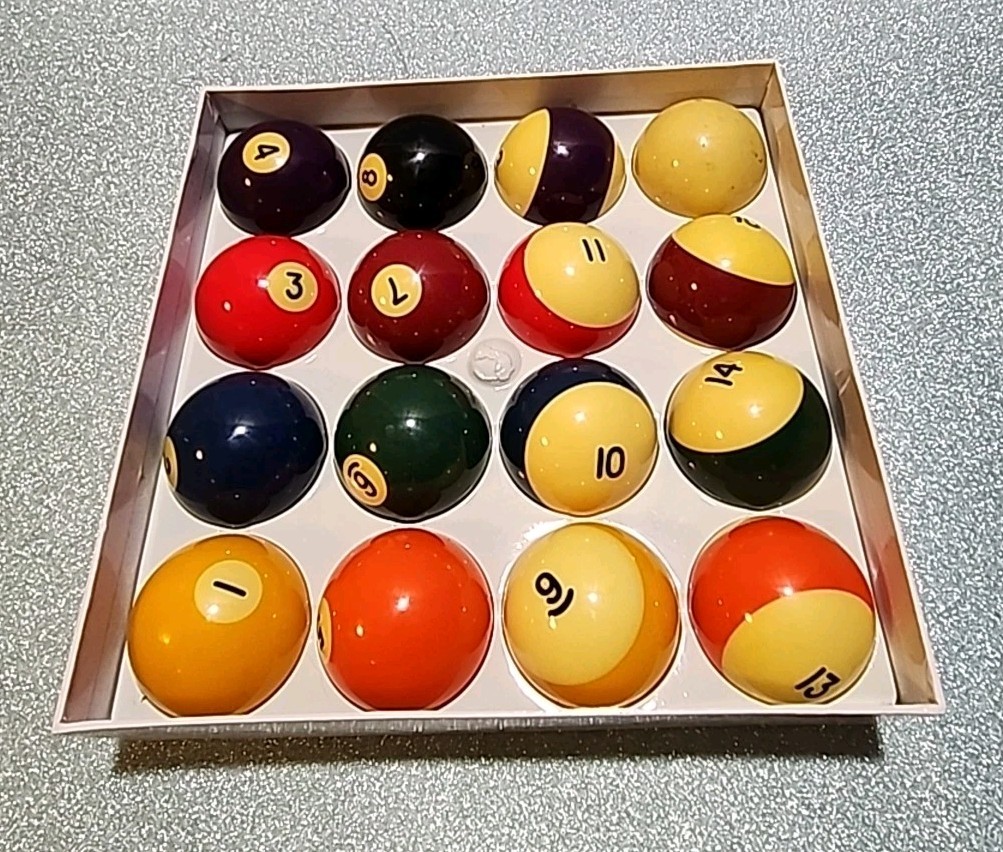 The Level Best Pool Ball Set Swirl Colorful Set of 16