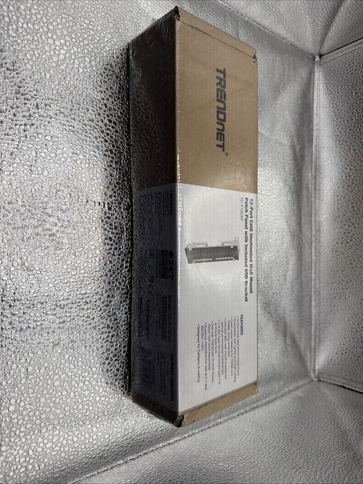 TRENDnet 12-Port Cat6 Unshielded Wall Mount Patch Panel w/ Included 89D Bracket
