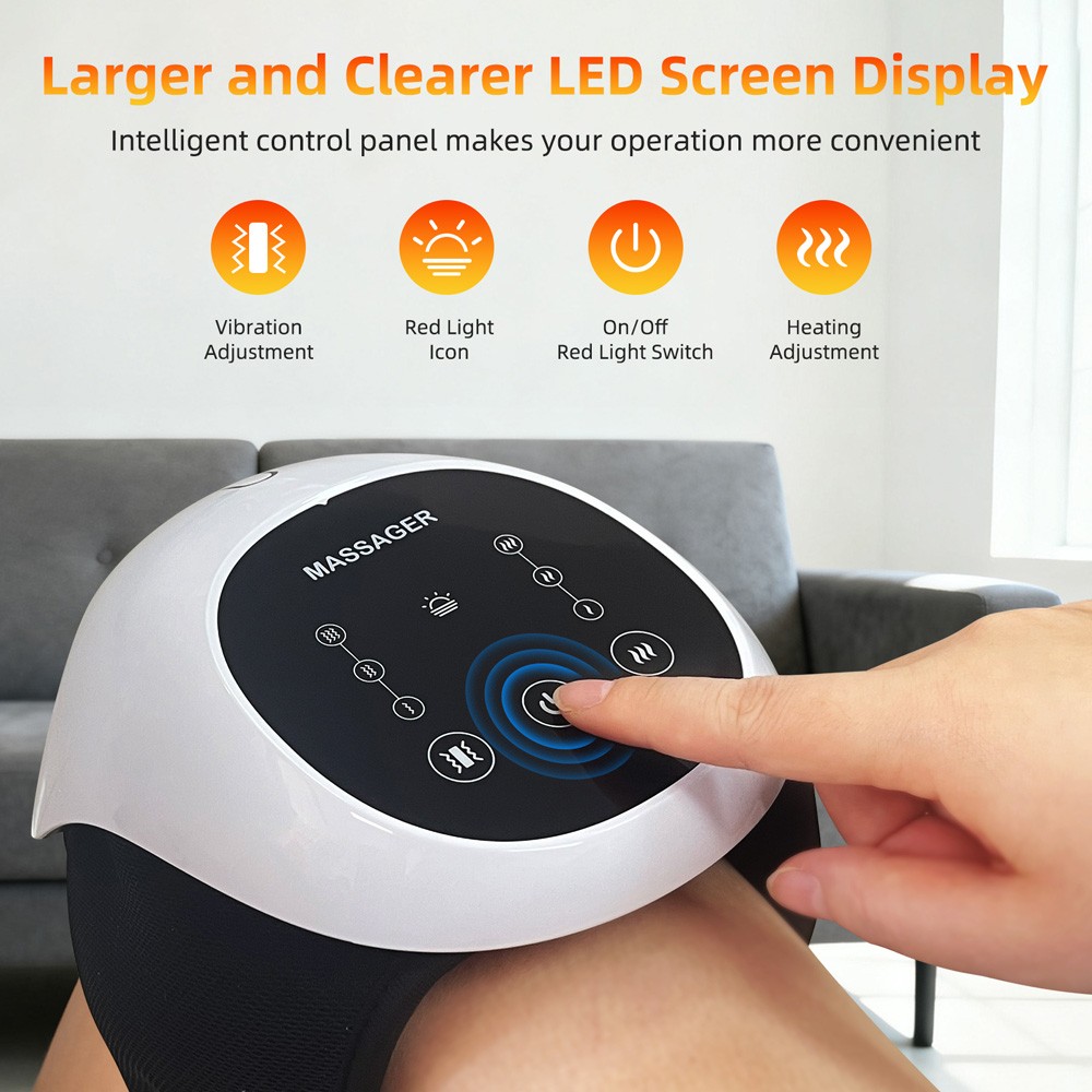 Wireless Knee Wrap Massager Red Light Therapy Multiple Mode for Stiffness Relief