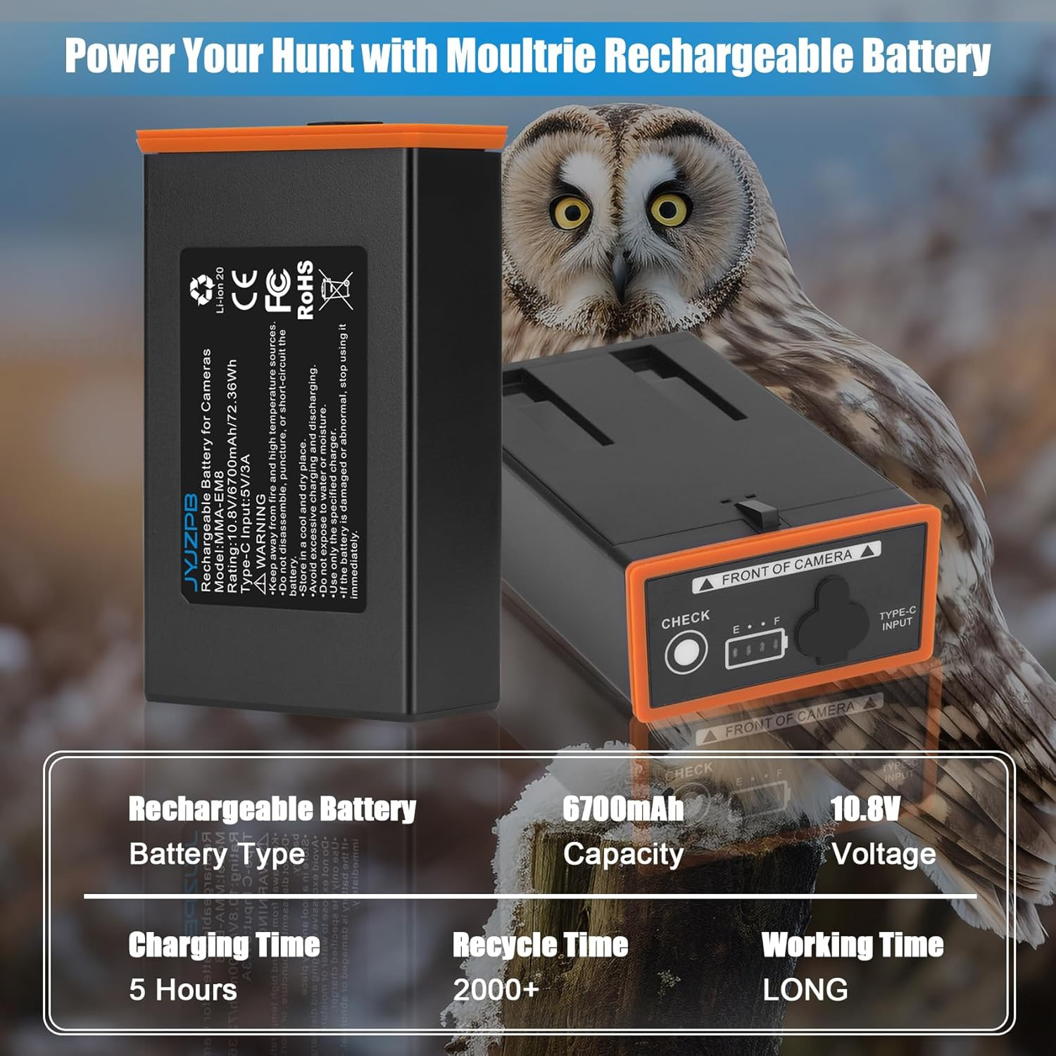 2 Pack 6700mAh Battery for Moultrie Cellular Trail Camera Edge/Edge 2/Edge 2 Pro