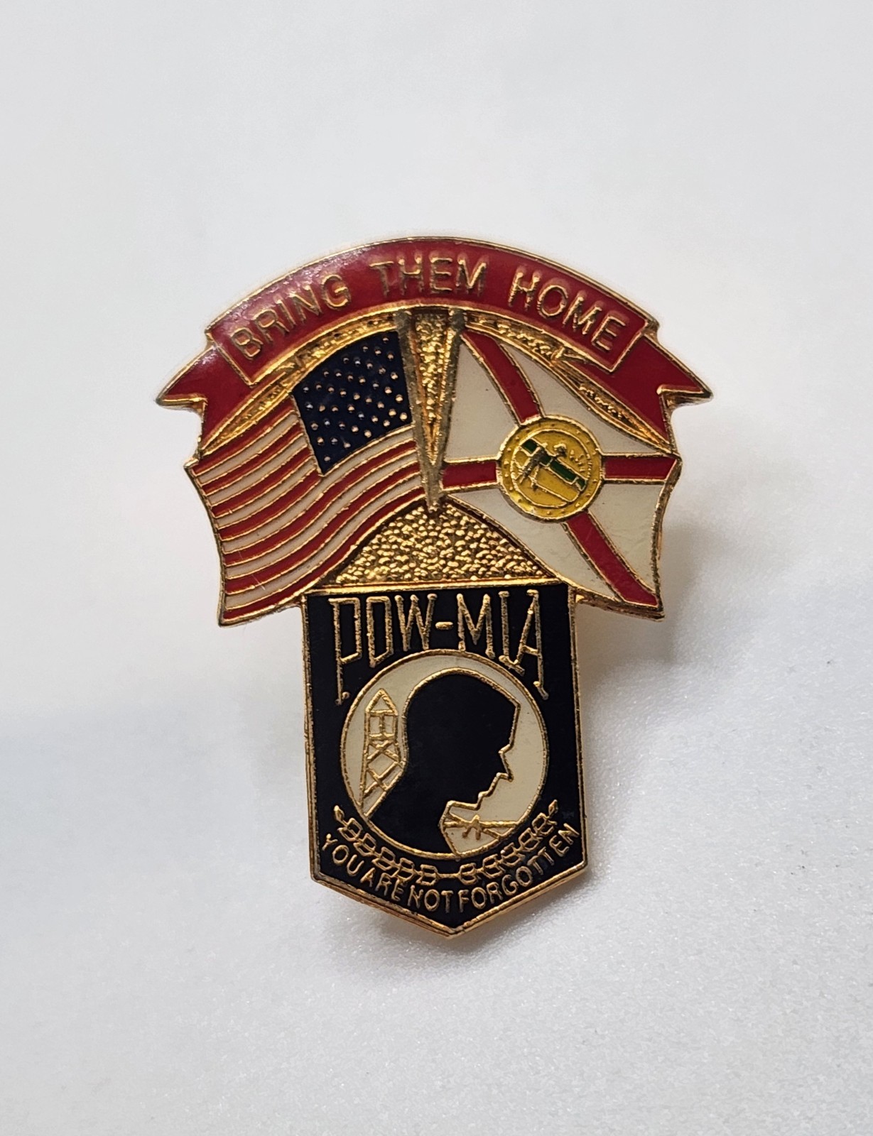 Florida POW MIA Bring Them Home / You Are Not Forgotten Pin Florida US Flag Pin