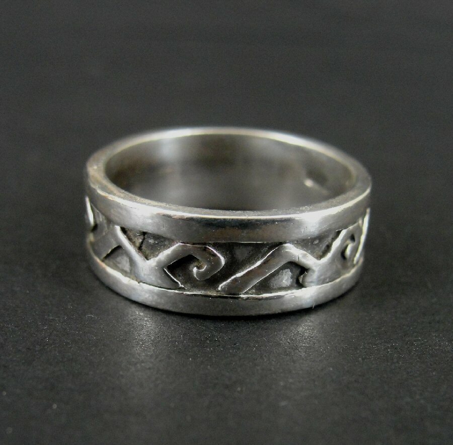 Ring Silver Native Symbols Design Band Sterling 925 Size 6 Ring Band