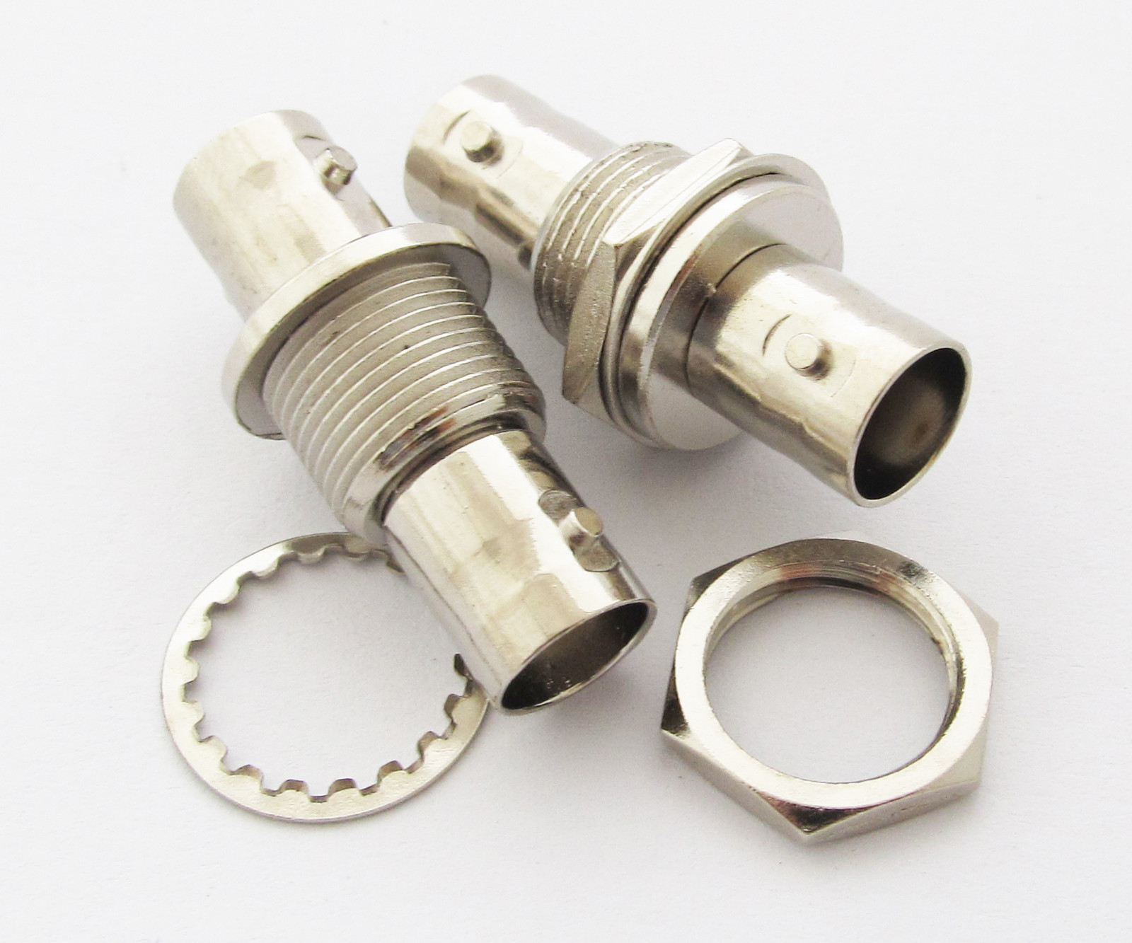 10x BNC Female Jack to BNC Female with nut bulkhead Straight Adapter Connector