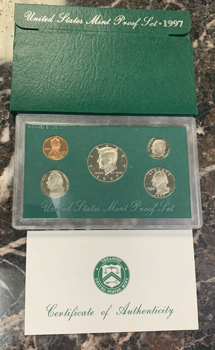 1997 S US Mint Annual 5 Coin Proof Set in OGP w/ COA ~ Nice Collector Item