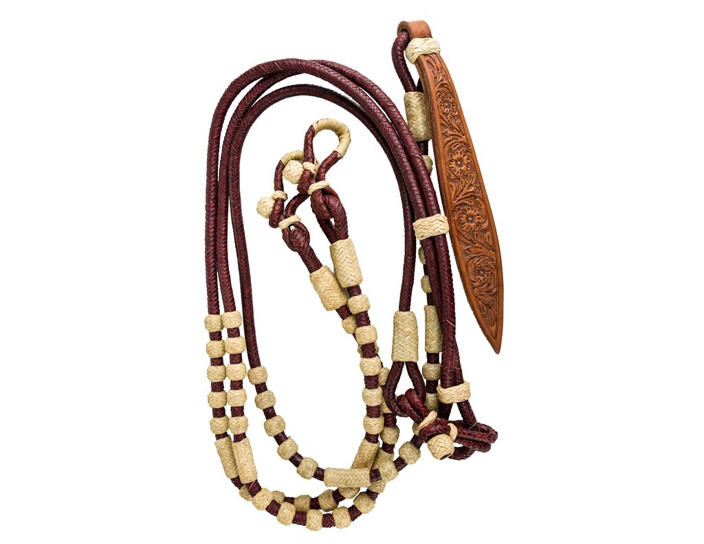 Tabelo Reins Rawhide Romel Button Loop End 135 CM Brown 4-304494
