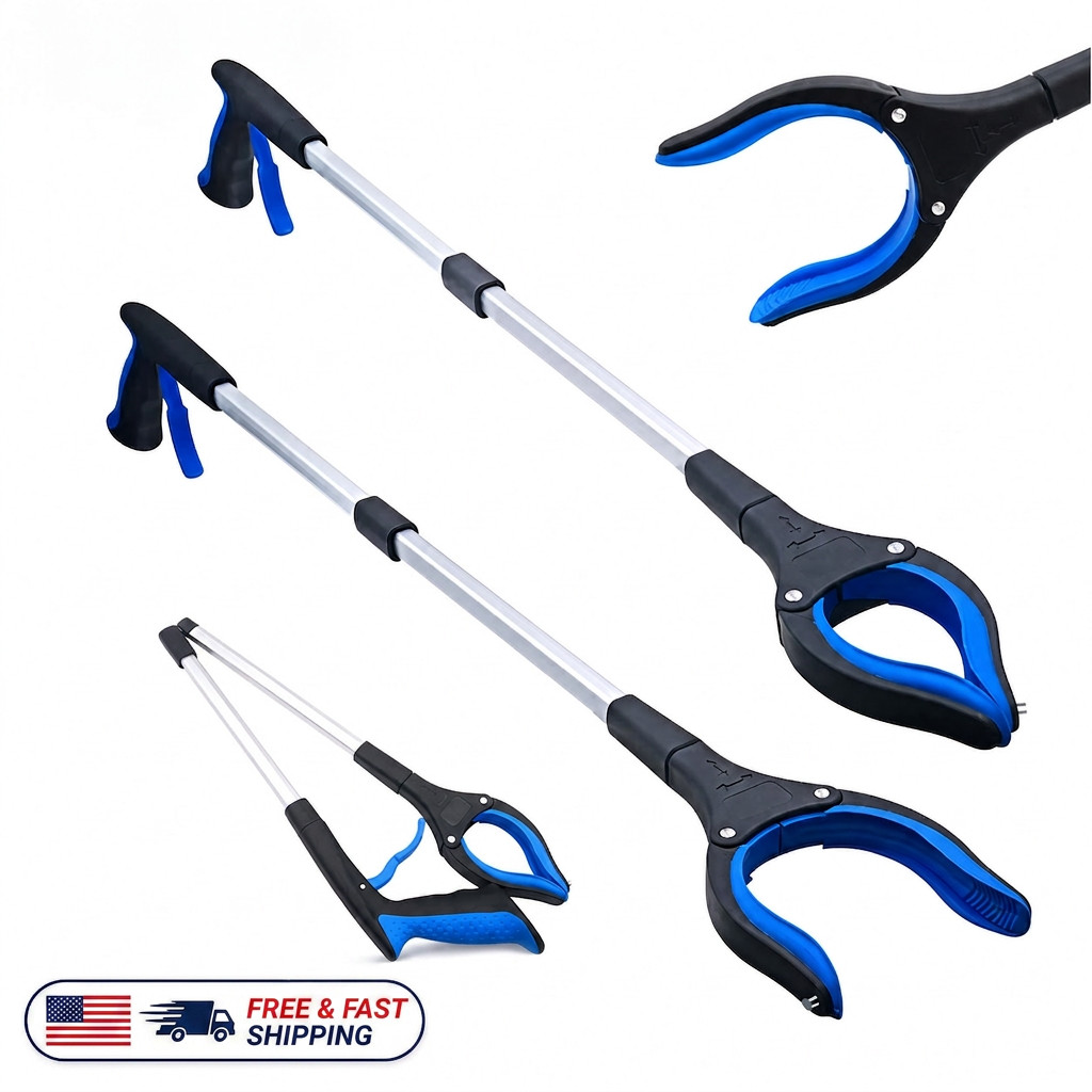 Garbage Pickup Tool Gripper 32 Inch Heavy Duty Grabber Stick 360° Rotating Clamp