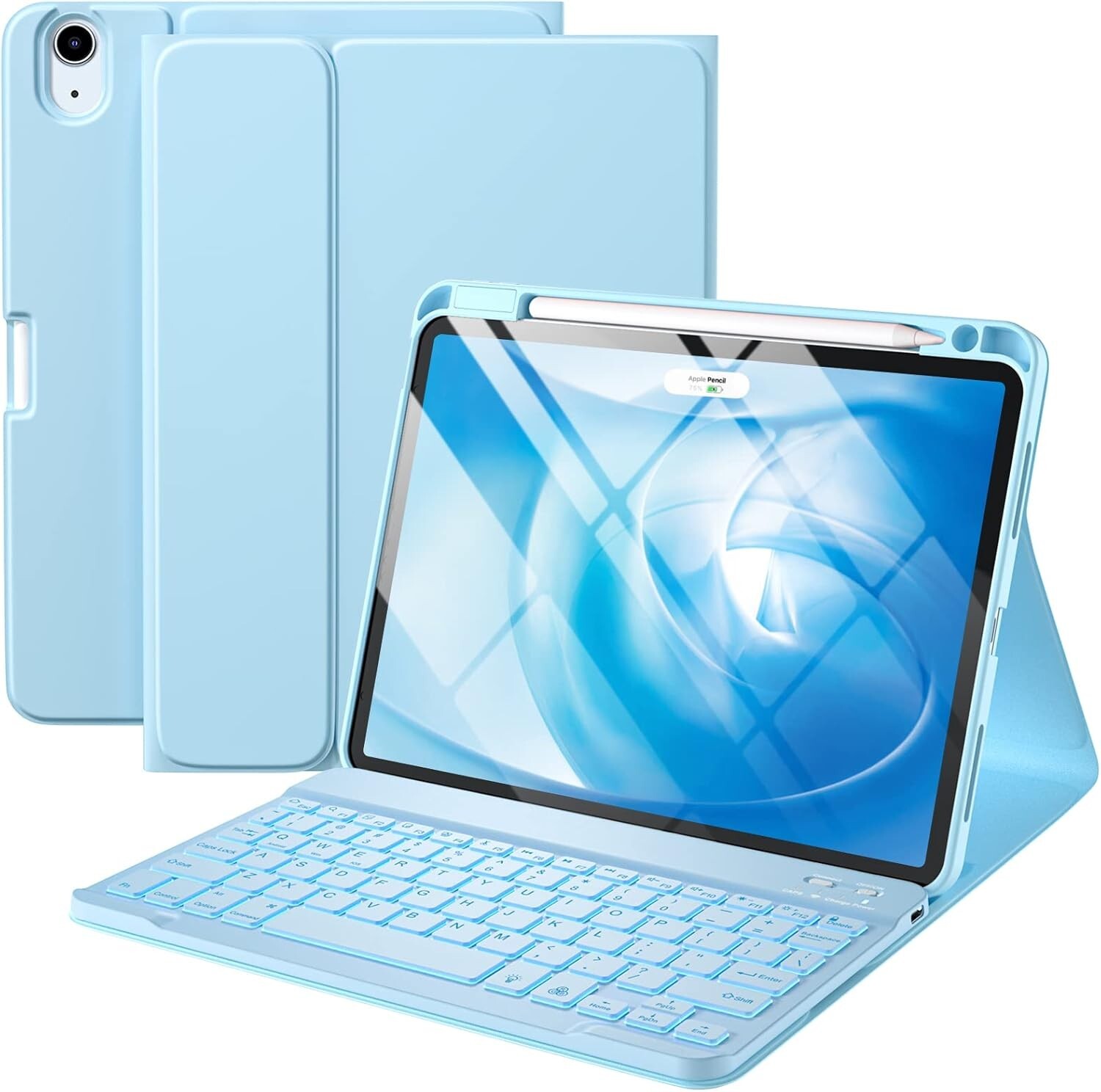 Compatible for iPad Air 11-inch M2/ 10.9 Inch Air 5th 4th Generation Case with K