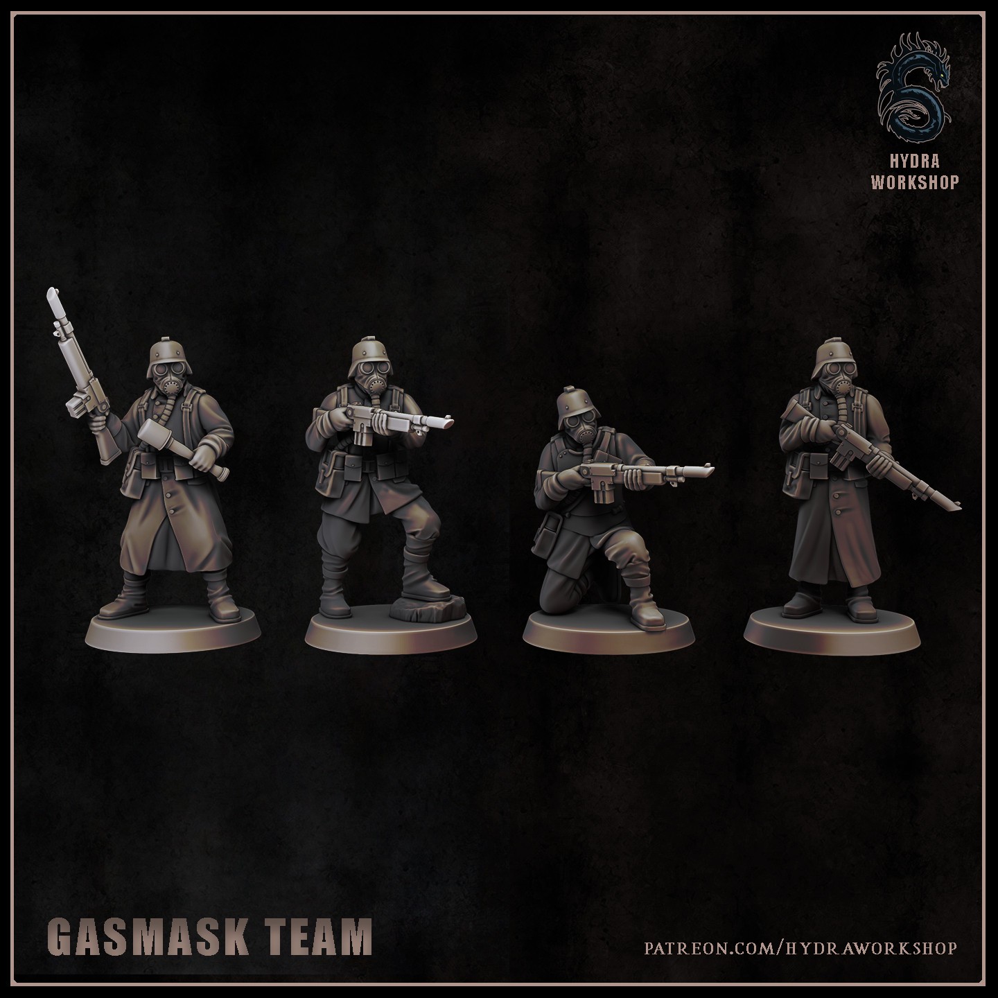 Gasmask Team Squad Tabletop 28mm Sci-Fi Grimdark Guard