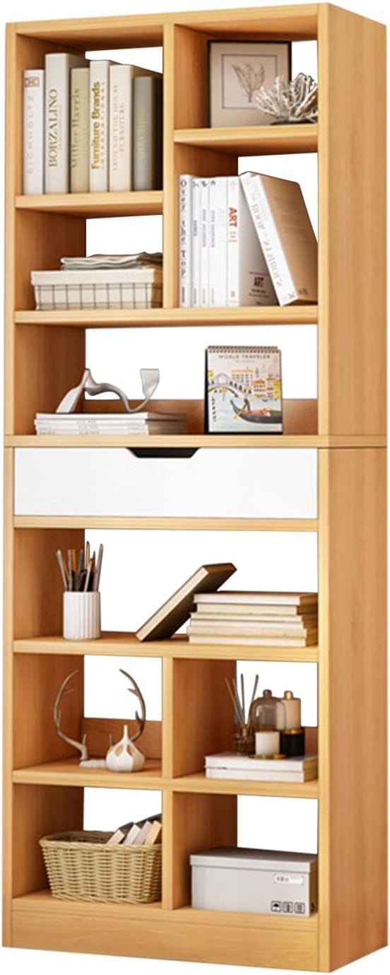 Wooden Open Shelf Bookcase 51" Height Freestanding Display Storage Cabinet