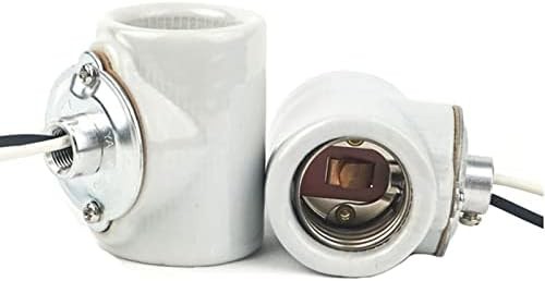 Twin Glazed Porcelain E-26 Socket with Flange Bushing,Porcelain Medium Base E...