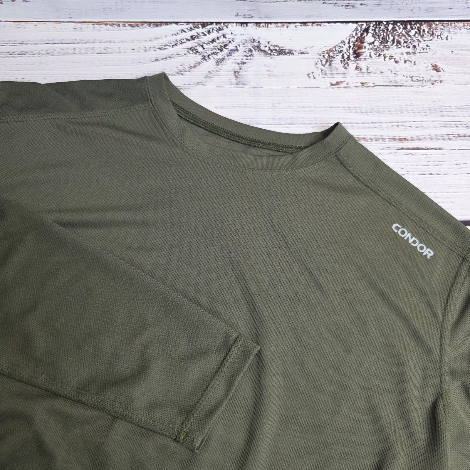 Condor Mens Large Army Green Long Sleeve Base Layer Shirt Polyester Charcoal