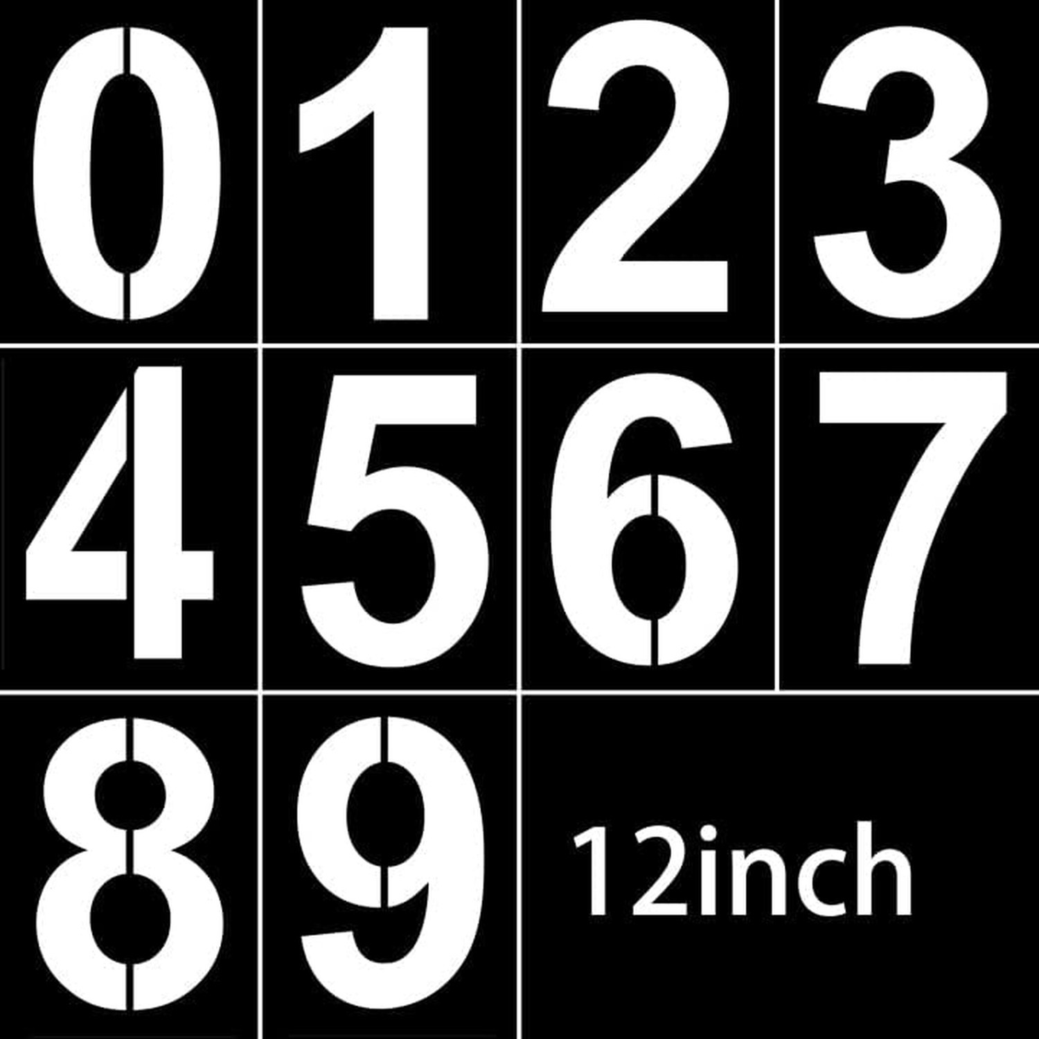 12 Inch Large Number Stencils Set Reusable Plastic Large Size Number Stencils...