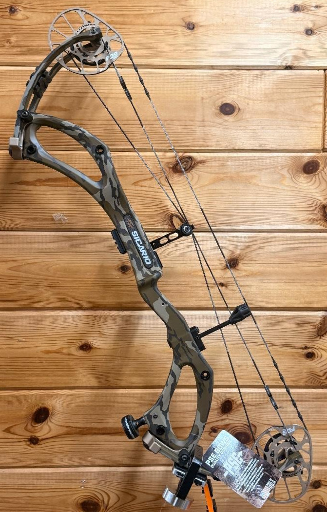 RARE Custom PSE SICARIO FDS 70LB Mossy Oak Bottomland Carbon Bow BRONZE CAMS