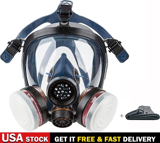 Full Face Respirator Mask Organic Vapor Gas Chemical Spray Paint Filter Cartridg