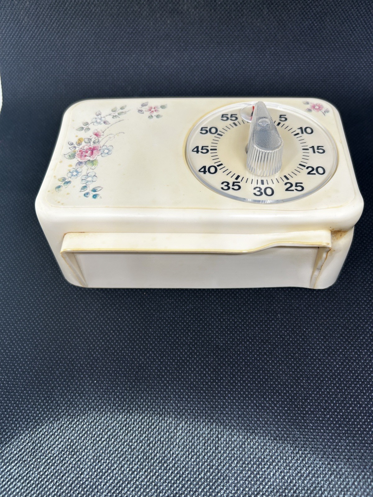 Pfaltzgraff Tea Rose Kitchen Timer Mechanical 60 Min WORKS Patina Kitchencore