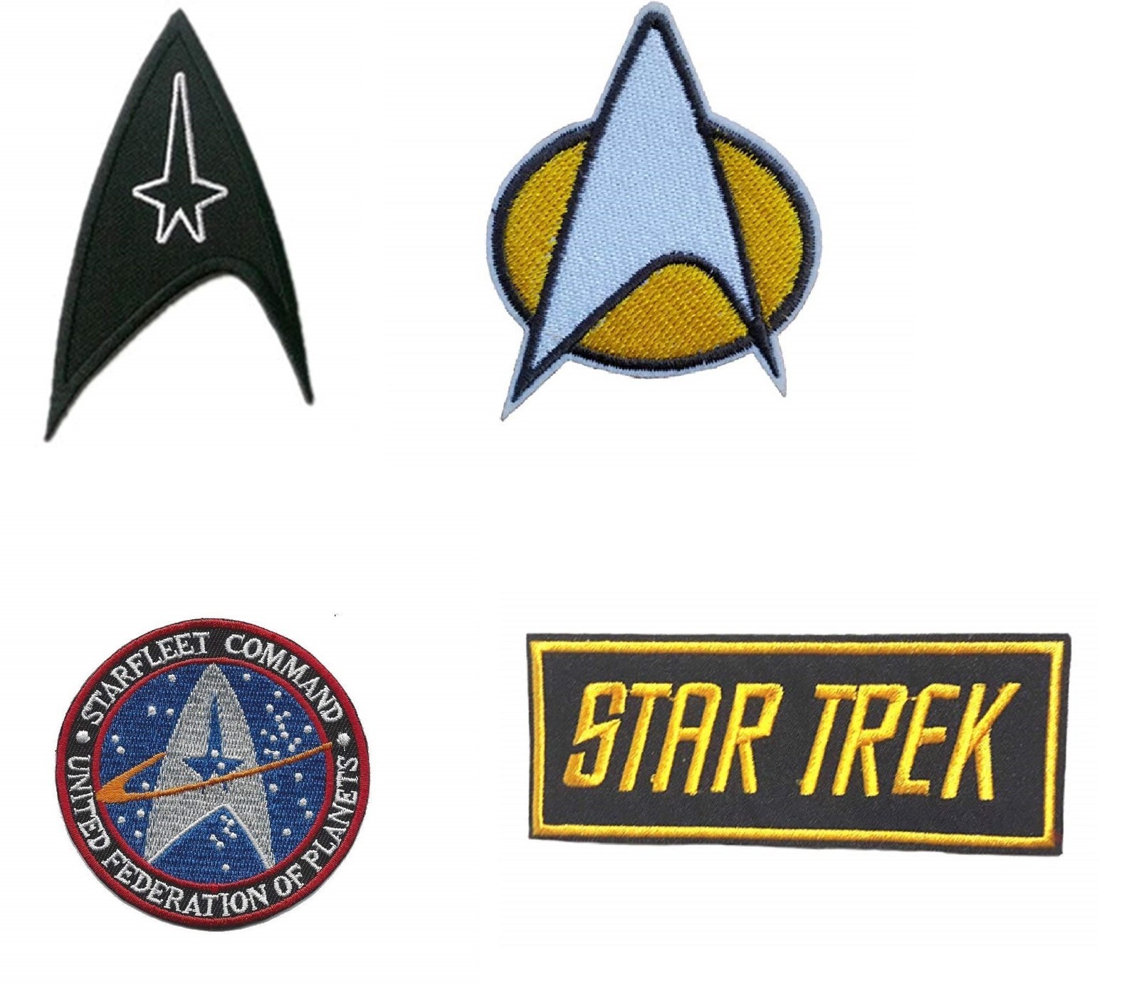 Star Trek Insignia logo communicator spock kirk picard TOS Embroidered Iron On