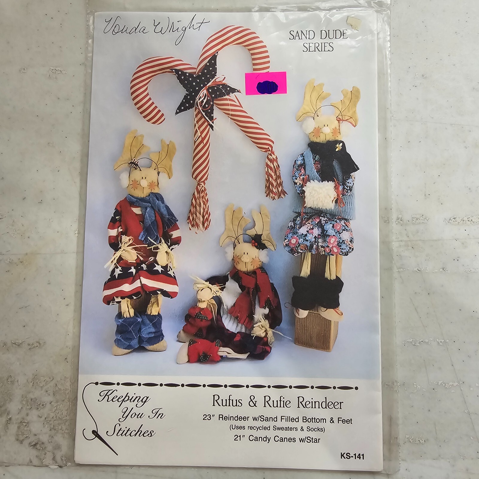 Vtg Country Reindeer Home Decor Pattern Keeping You In Stitches Rufus & Rufie