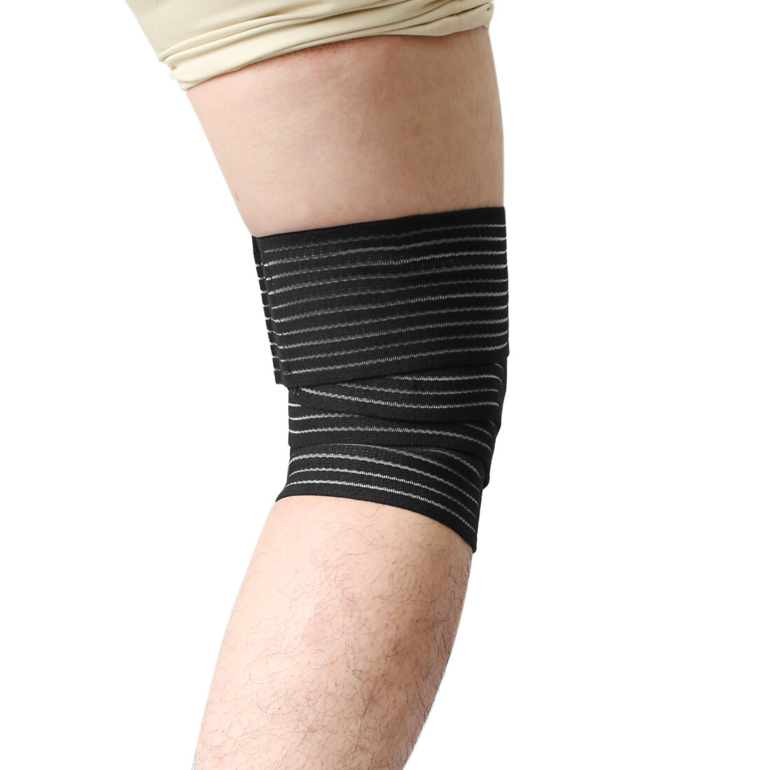 Black Hook Loop Closure Knee Support Wrap Bandage Sport Guard Brace Strap