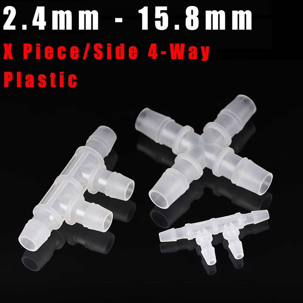 X Piece Side 4-Way Plastic Hose Pipe Connector Joiner Water Oil Gas Diesel Air