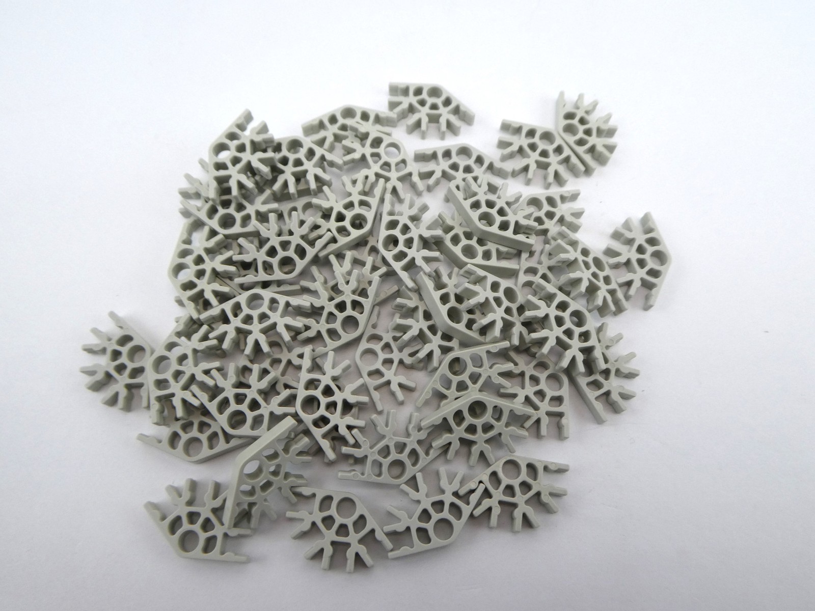 Micro Knex K'nex Lot of 50 Light Gray Connectors 4 Way