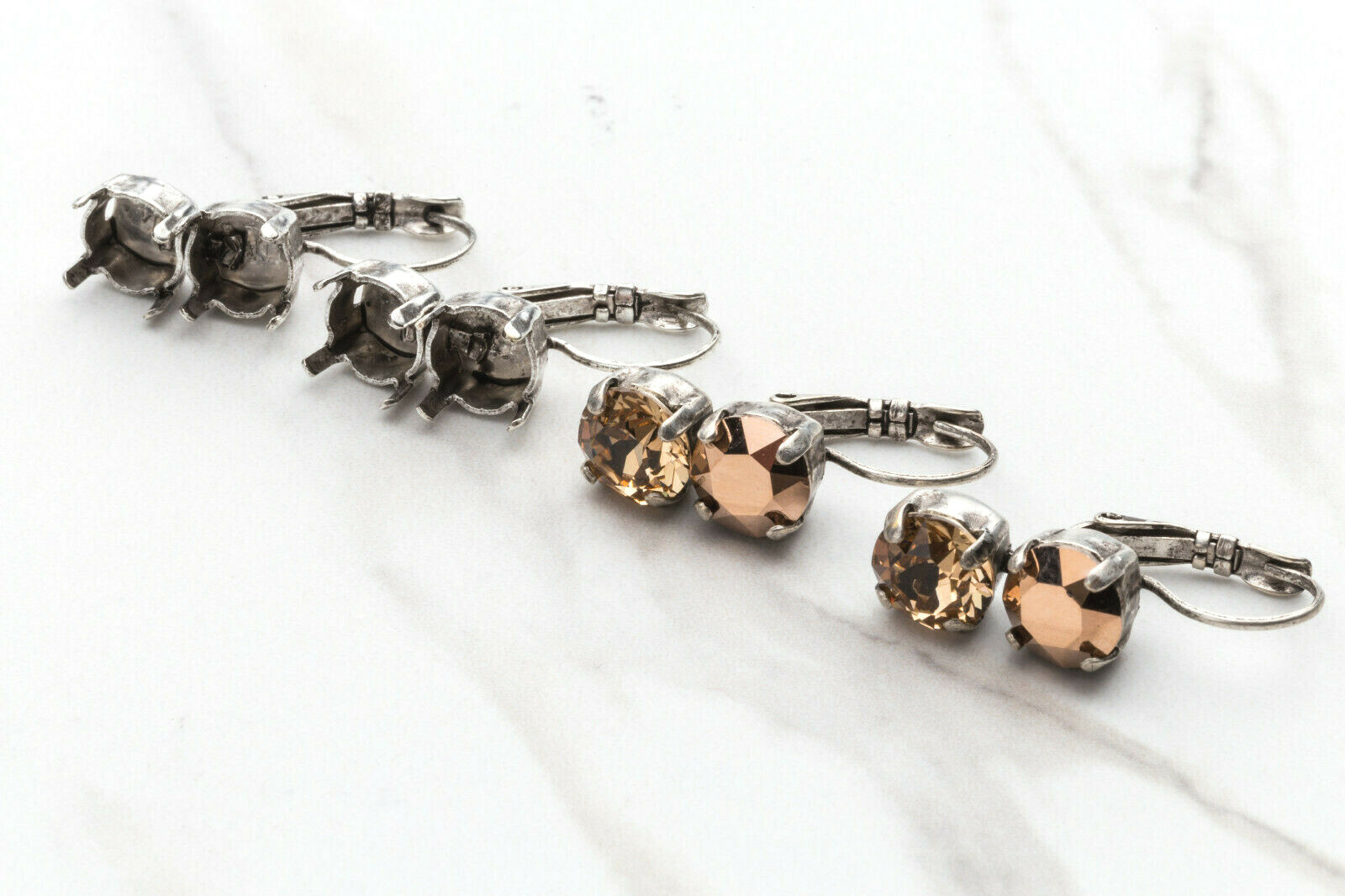 8.5mm | Two Setting Drop Earrings | (EE 5)