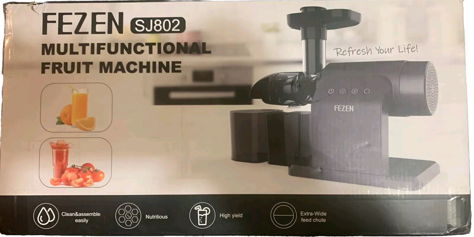 Fezen Slow Masticating Juicer Extractor. Cole Press Juicer With 2 Speed Modes
