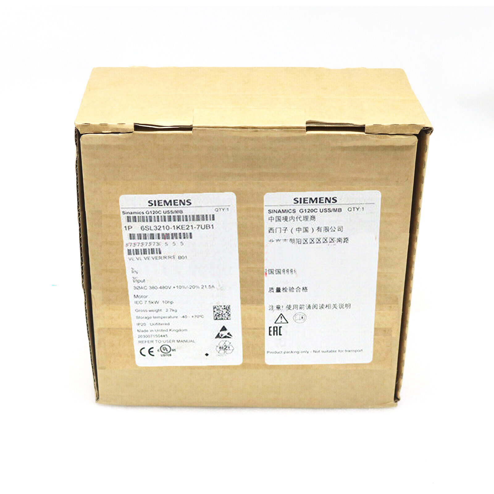 Brand New 1 Pcs Siemens 6SL3210-1KE21-7UB1 6SL3 210-1KE21-7UB1