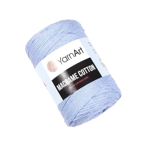Macrame Cotton – 80% Cotton, 20% Polyamide Macrame Cord, Medium 760-baby Blue