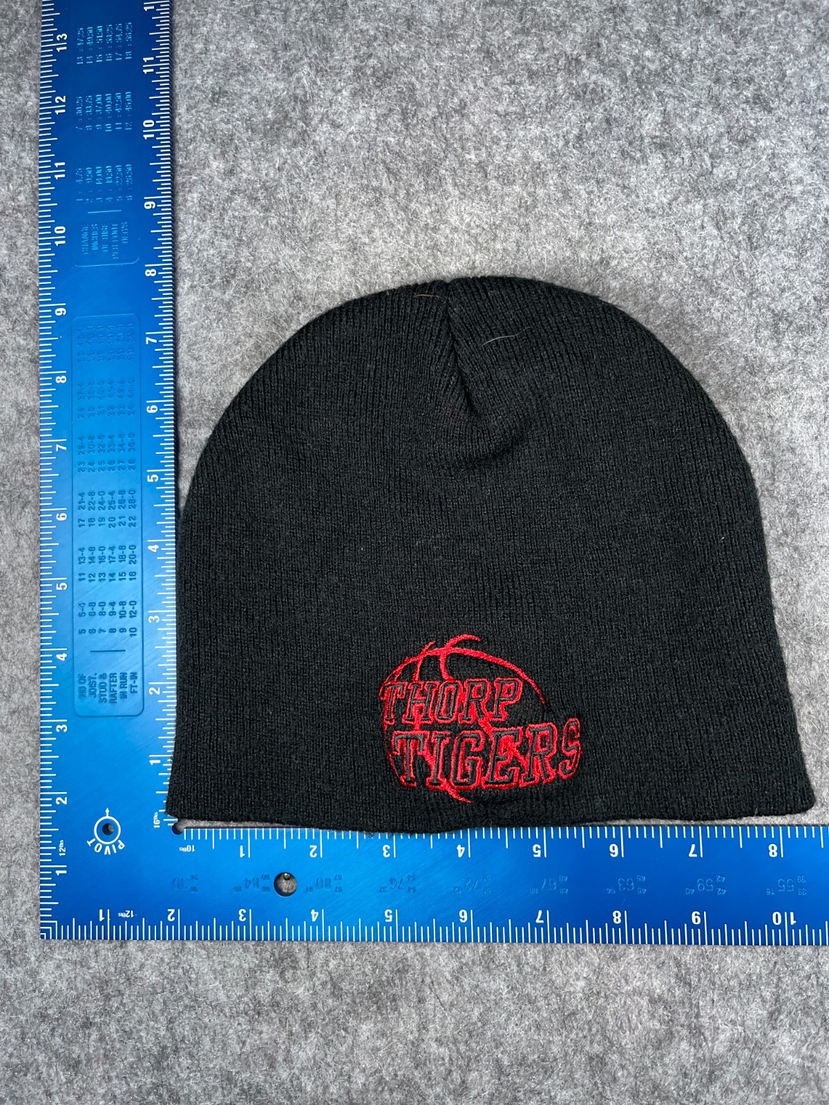 Thorp Tigers Highschool Beanie Toque Adult One Size Black Knit 100% Acrylic #5