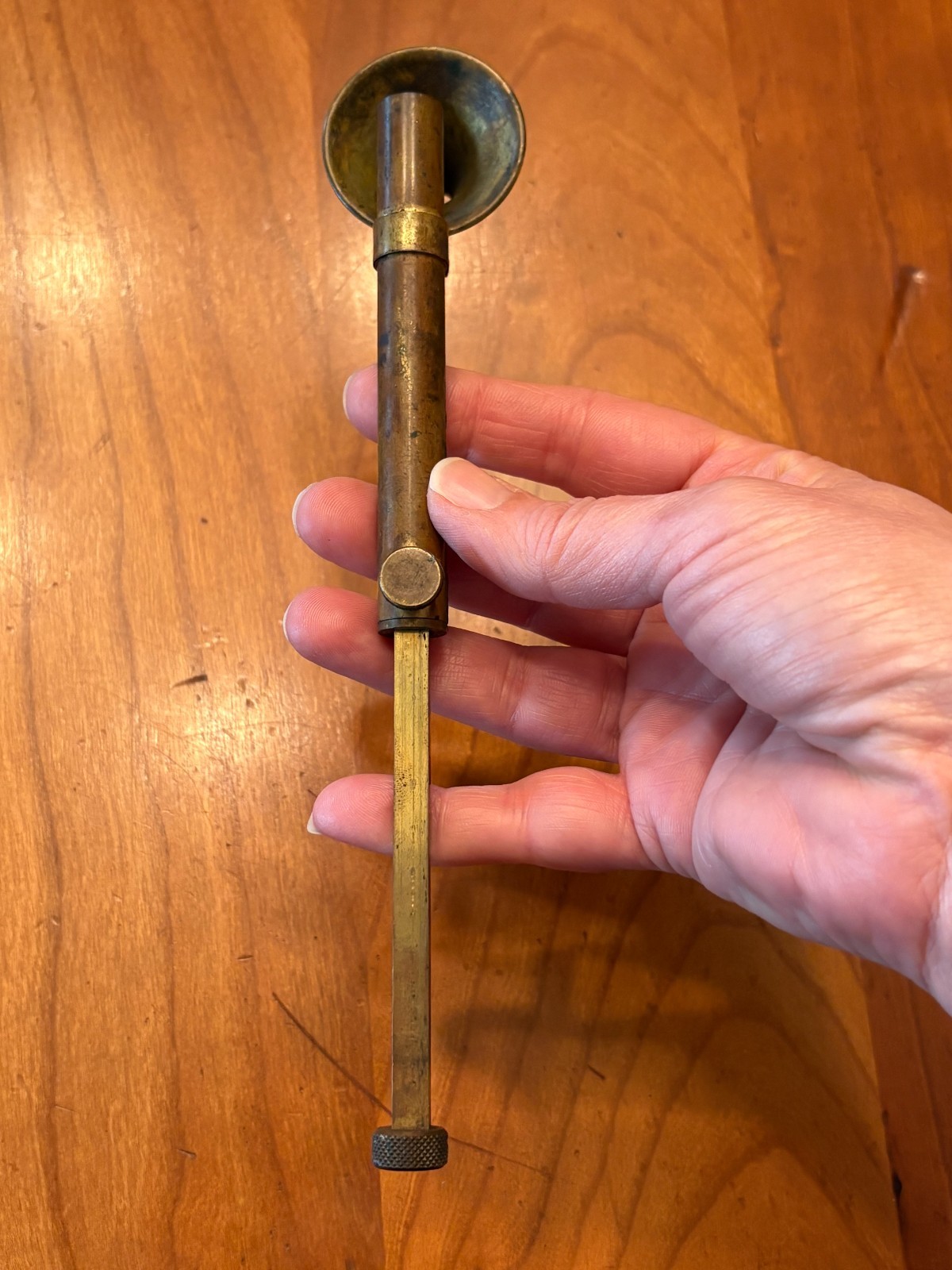 Vintage Brass Adjustable Black Powder Measure Muzzleloader Funnel