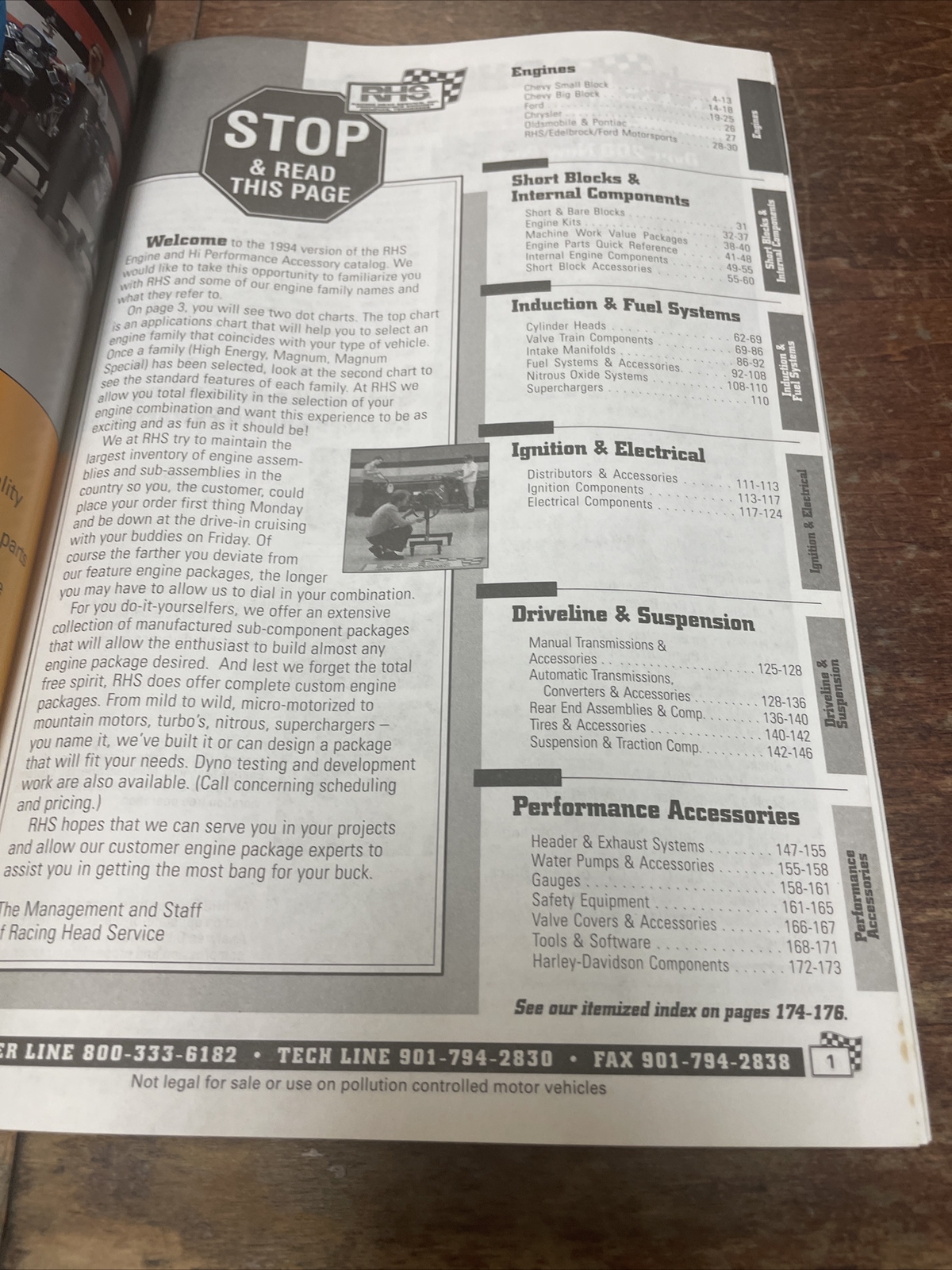 RACING HEAD SERVICE INC 1994 PERFORMANCE ENGINES AND COMPONENTS
