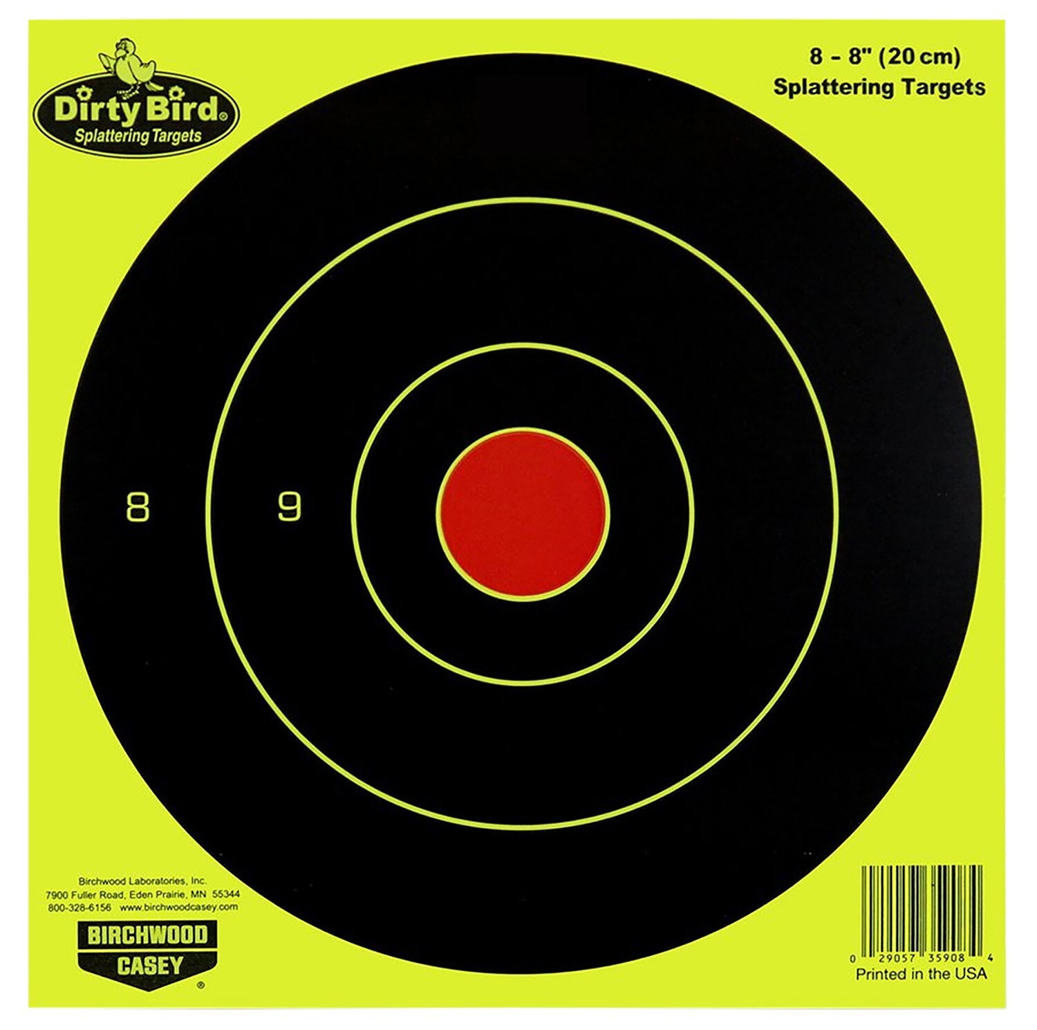 Birchwood Casey 35925 Dirty Bird 12" Bullseye Paper Hanging Pistol/Rifle Black/Y