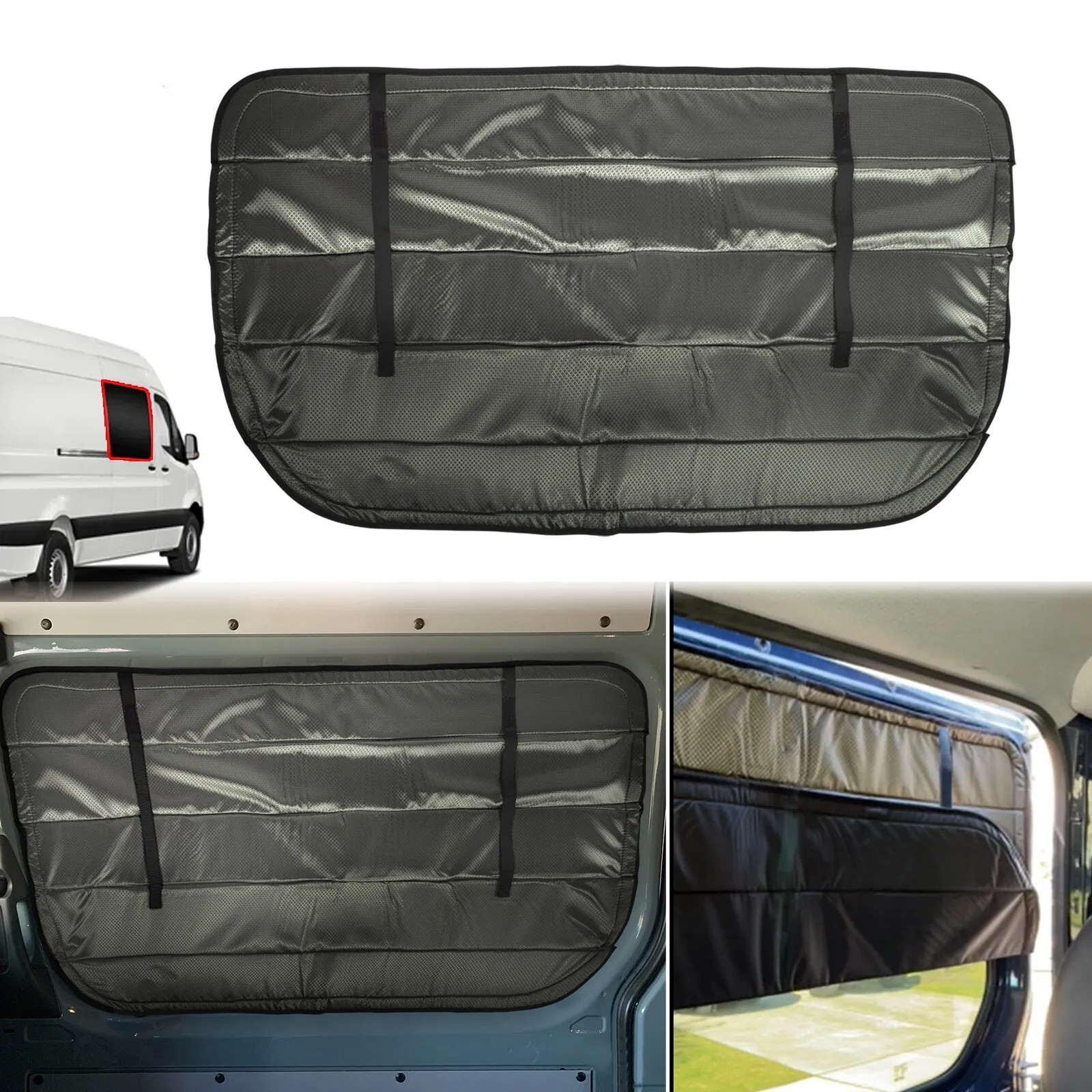 New For 2007-2023 Mercedes-Benz Sprinter Van Insulated Sliding Door Window Cover