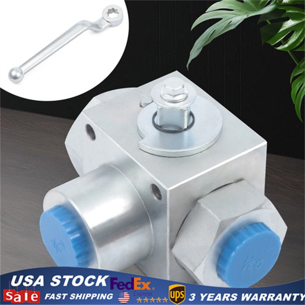 3-way Hydraulic Ball Valve 3/4" NPT Bi-directional High Pressure 5800PSI POM NEW