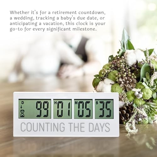 Countables Counting the Days Countdown Clock - Up to 999 Days LCD Digital Tim...