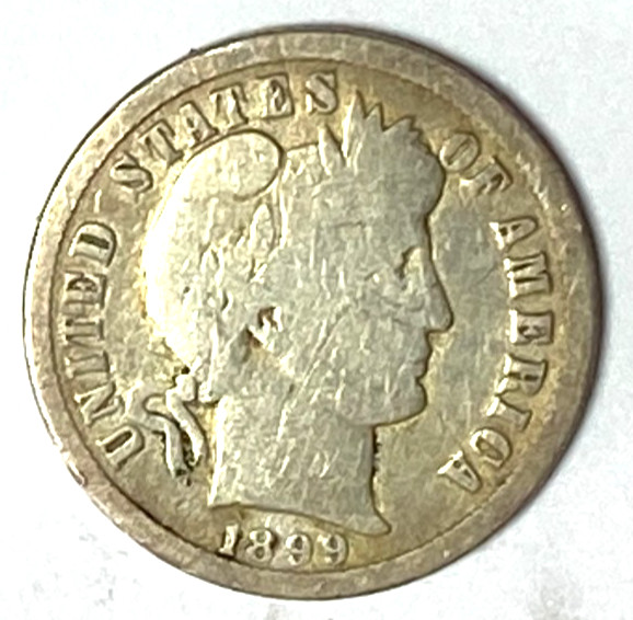 1899 O 10c Barber Silver Ten Cents Dime US New Orleans