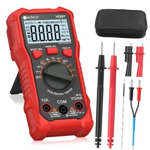 6000 Counts True RMS Digital Multimeter,Auto Range 6000Counts(AC/DC 600V) Red
