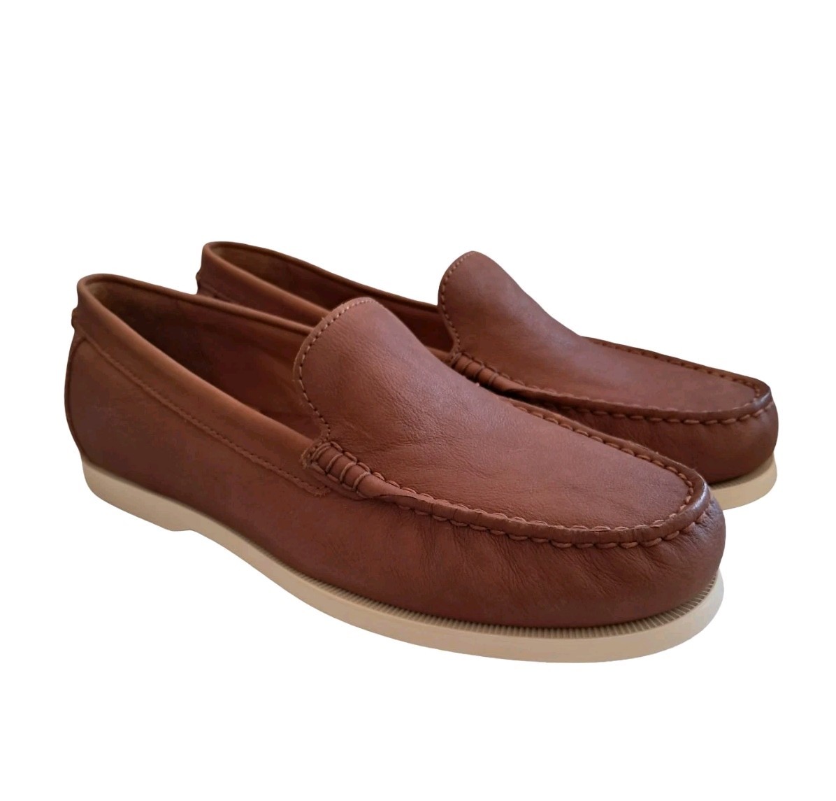 Polo Ralph Lauren Merton Venetian Leather Men's Loafers Boat Shoes Tan New W/Box