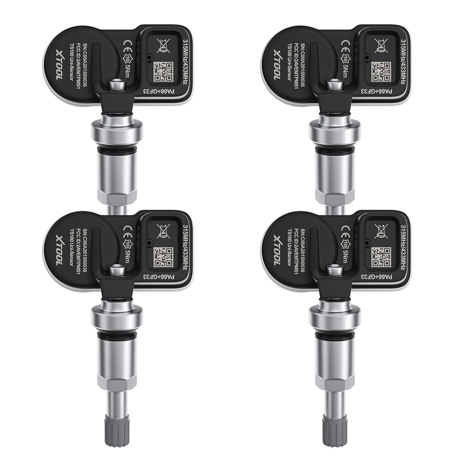 XTOOL 4pcs*TS100 315/433MHz Tire Pressure Sensor TPMS Relearn Tool Use for TP150