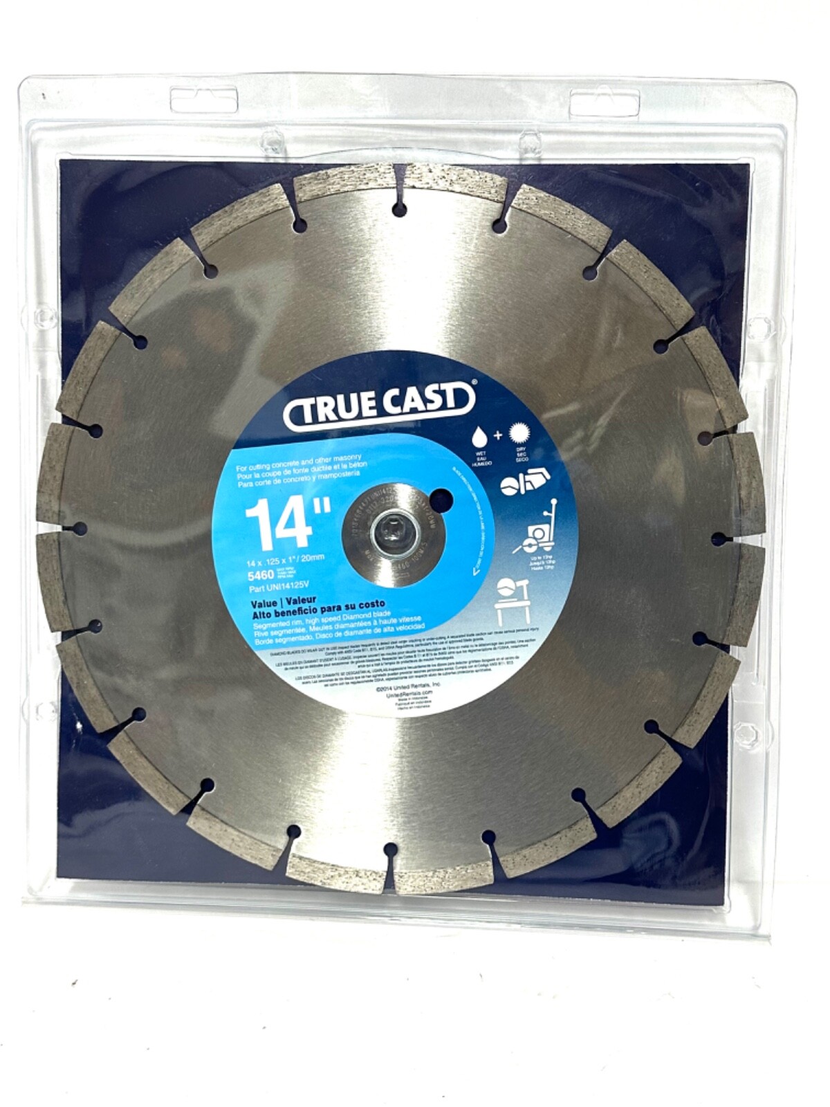 TRUE CAST  UNI14125V  14" CONCRETE AND MASONRY DIAMOND SAW BLADE VALUE