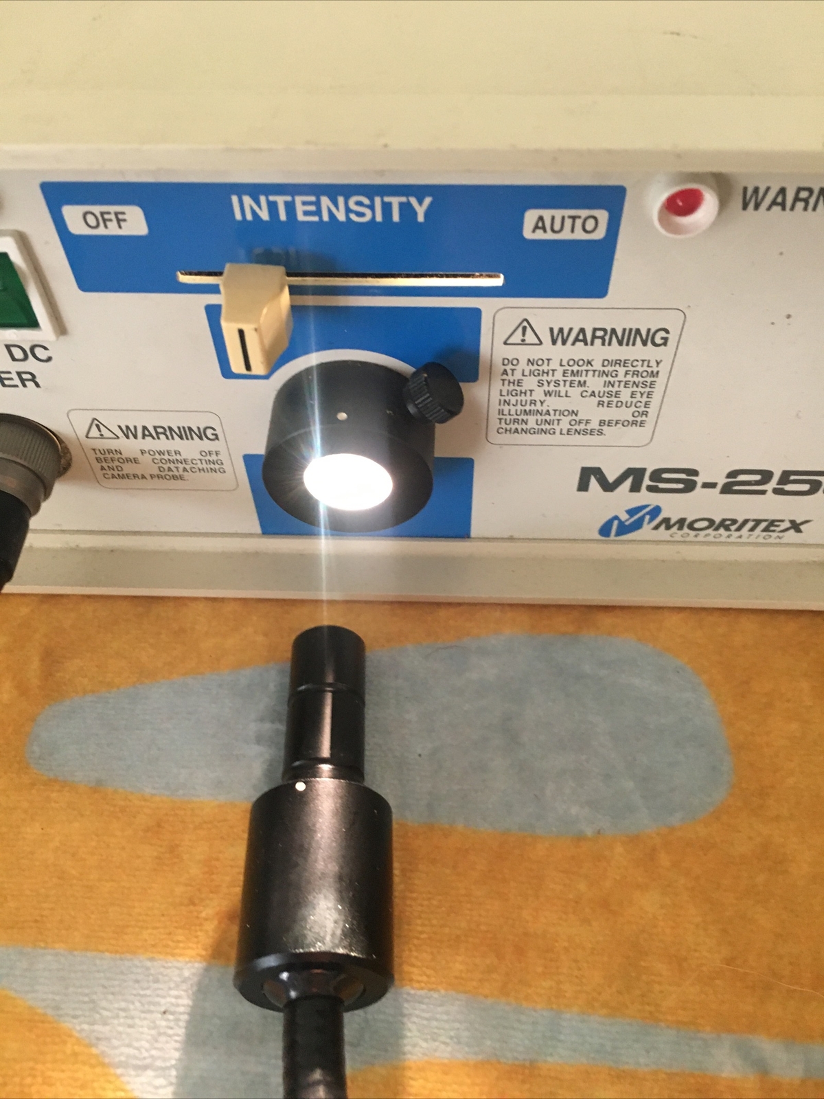 Moritex MS-250N Scopeman Fiber Optic Light Inspection Microscope Camera AC/DC!!