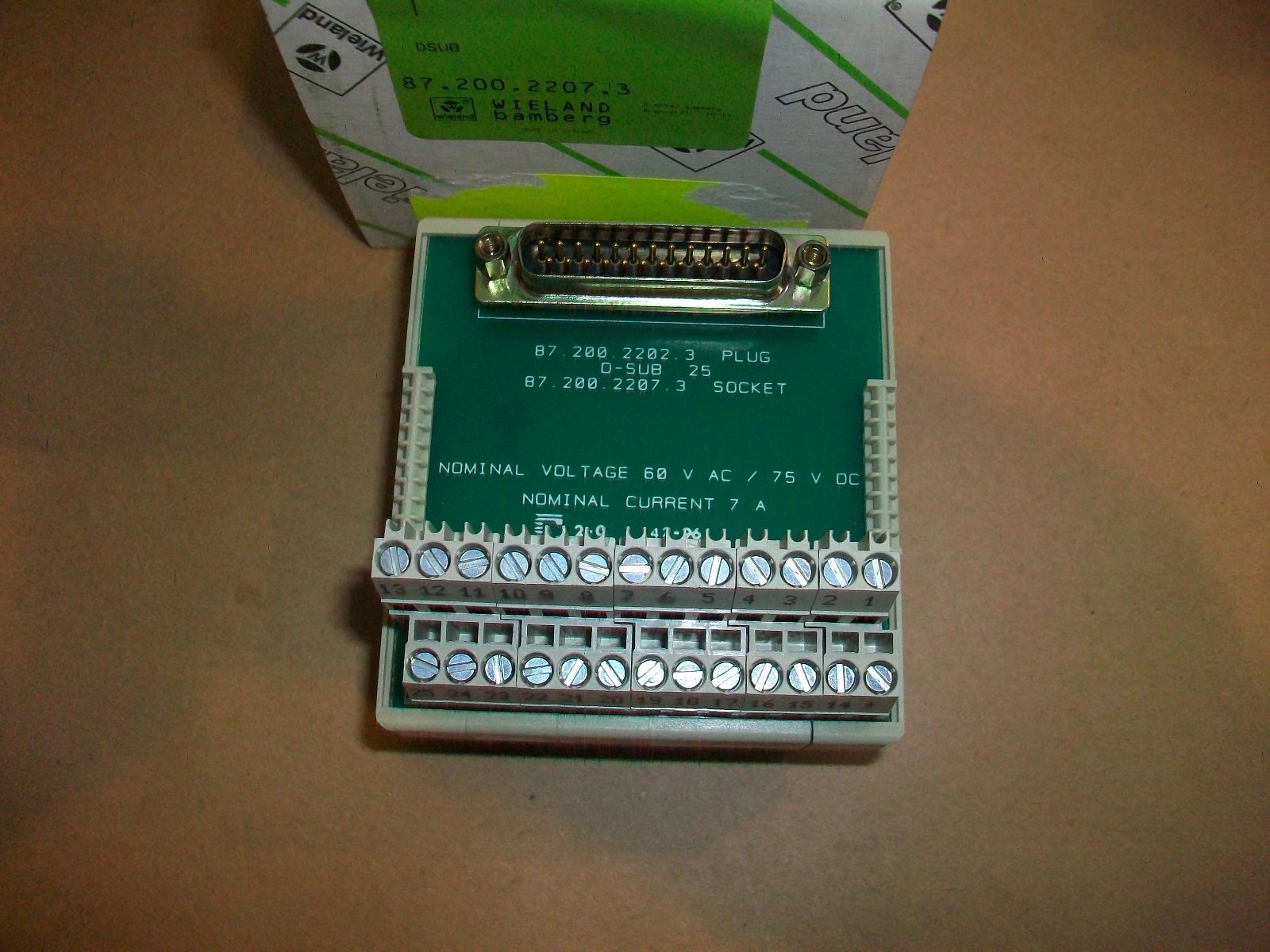 Wieland 87.200.2207.3 Interface Module D Sub 25 NEW IN BOX